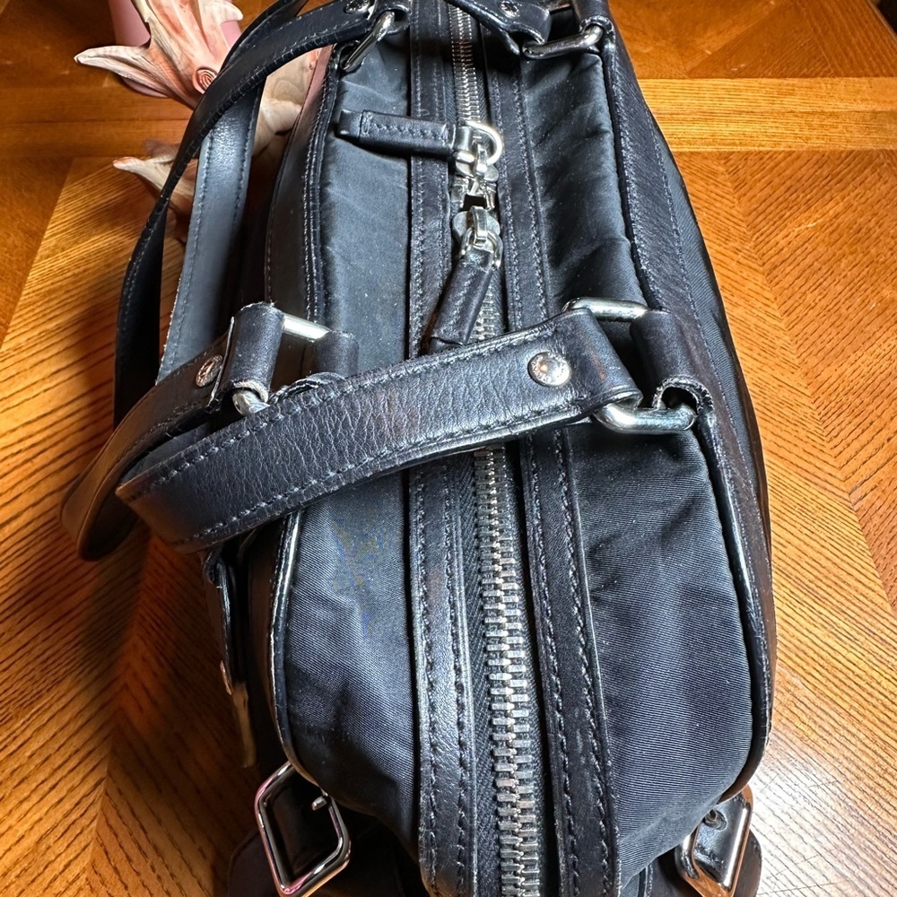 Prada Bauletto Black Nylon Leather Shoulder Bag With
Authentication Card - Picture 4 of 15